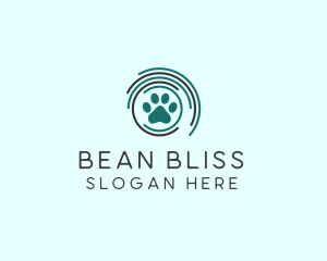 Pet Paw Green Circles logo design