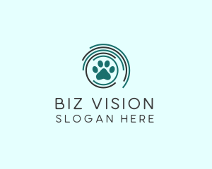 Pet Paw Green Circles logo design