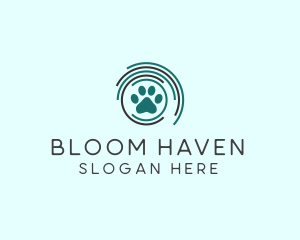 Pet Paw Green Circles logo design