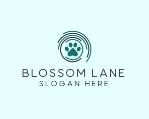 Pet Paw Green Circles logo design