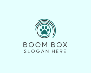 Pet Paw Green Circles logo design