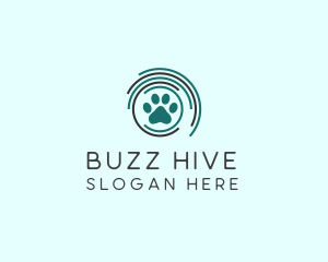 Pet Paw Green Circles logo design