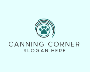 Pet Paw Green Circles logo design