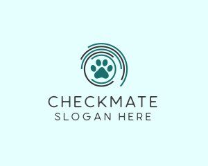 Pet Paw Green Circles logo design