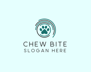 Pet Paw Green Circles logo design