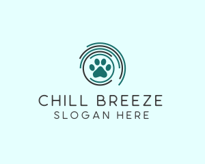 Pet Paw Green Circles logo design