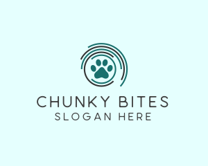 Pet Paw Green Circles logo design