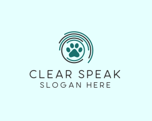 Pet Paw Green Circles logo design