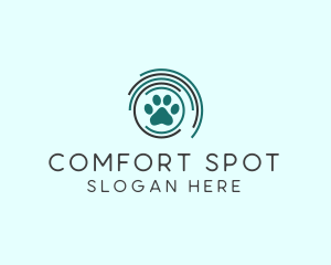 Pet Paw Green Circles logo design