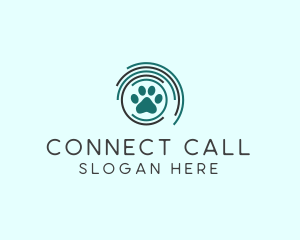 Pet Paw Green Circles logo design