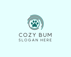 Pet Paw Green Circles logo design