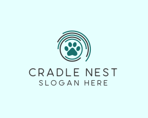 Pet Paw Green Circles logo design