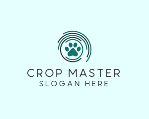 Pet Paw Green Circles logo design