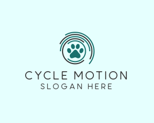 Pet Paw Green Circles logo design