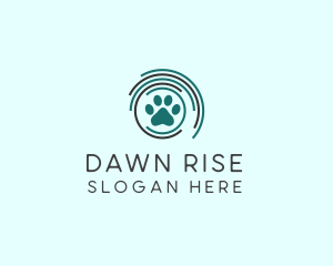 Pet Paw Green Circles logo design