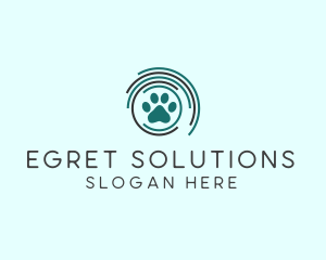 Pet Paw Green Circles logo design