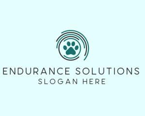 Pet Paw Green Circles logo design