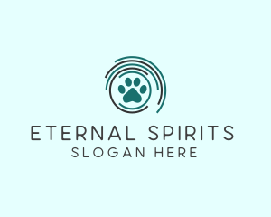 Pet Paw Green Circles logo design