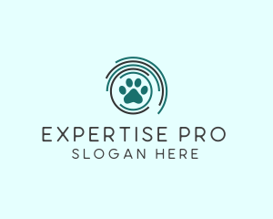 Pet Paw Green Circles logo design