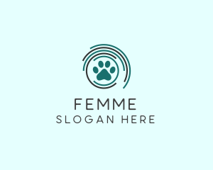 Pet Paw Green Circles logo design