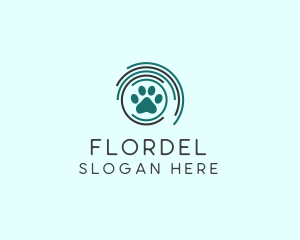 Pet Paw Green Circles logo design