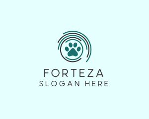 Pet Paw Green Circles logo design