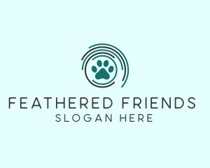 Pet Paw Green Circles logo design