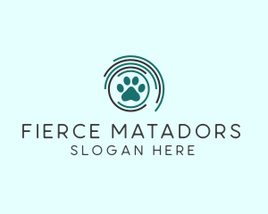 Pet Paw Green Circles logo design