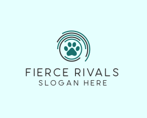 Pet Paw Green Circles logo design