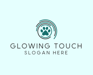 Pet Paw Green Circles logo design