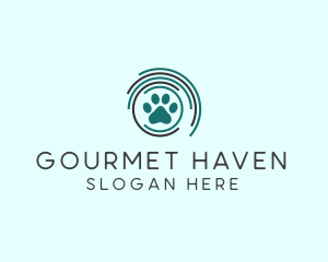 Pet Paw Green Circles logo design