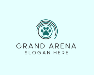 Pet Paw Green Circles logo design