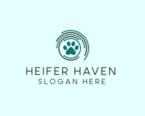 Pet Paw Green Circles logo design