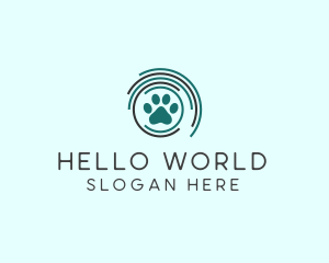 Pet Paw Green Circles logo design