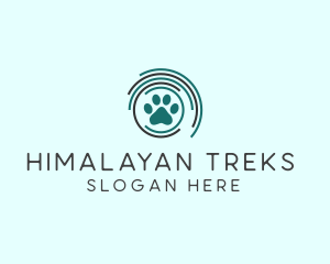 Pet Paw Green Circles logo design