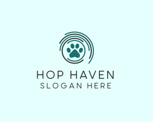 Pet Paw Green Circles logo design