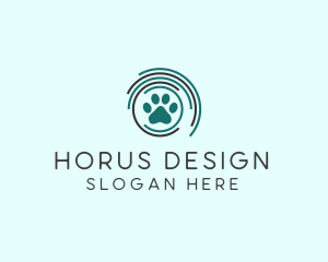 Pet Paw Green Circles logo design