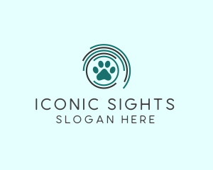 Pet Paw Green Circles logo design