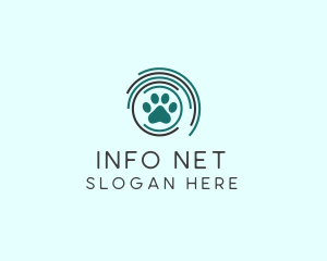 Pet Paw Green Circles logo design