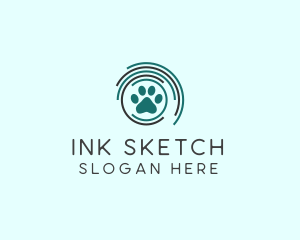 Pet Paw Green Circles logo design