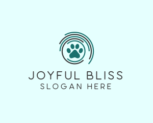 Pet Paw Green Circles logo design