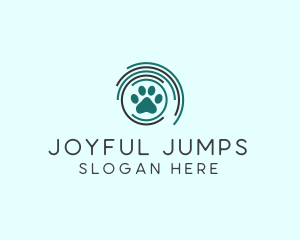 Pet Paw Green Circles logo design