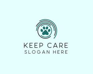 Pet Paw Green Circles logo design