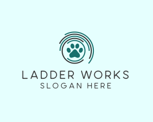 Pet Paw Green Circles logo design