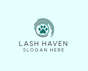 Pet Paw Green Circles logo design