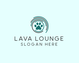 Pet Paw Green Circles logo design