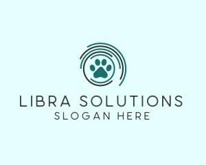 Pet Paw Green Circles logo design