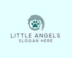 Pet Paw Green Circles logo design