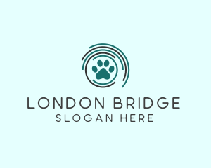 Pet Paw Green Circles logo design