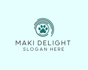 Pet Paw Green Circles logo design